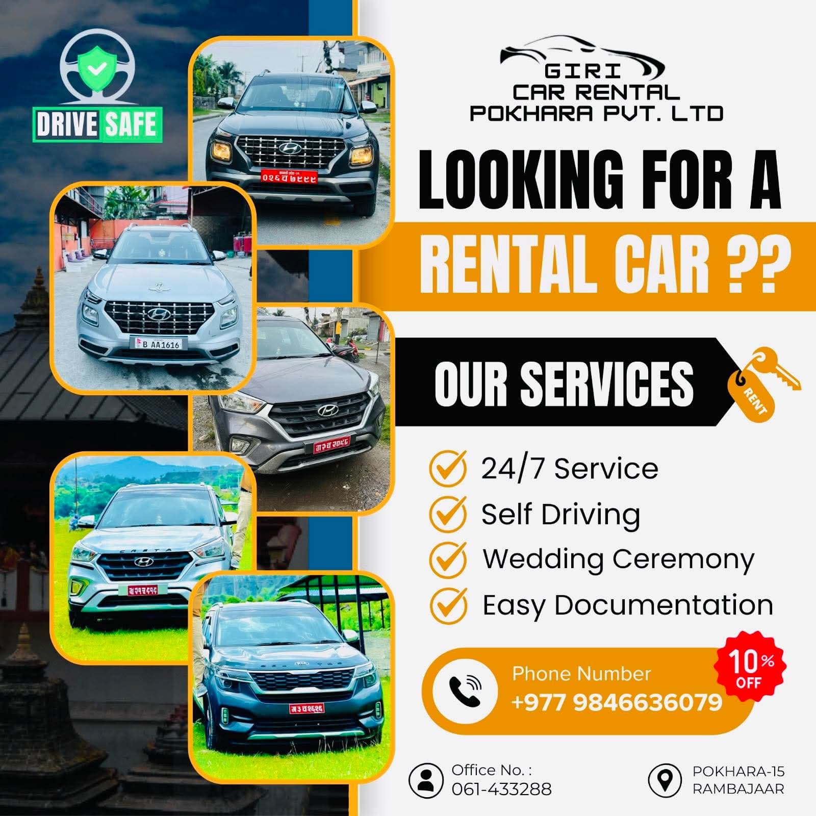Giri Car Rental Pokhara fleet